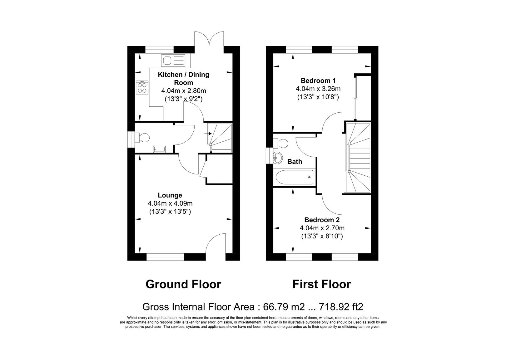 Floorplan of 2 bedroom Property for sale, Eastwood, Nottinghamshire, NG16