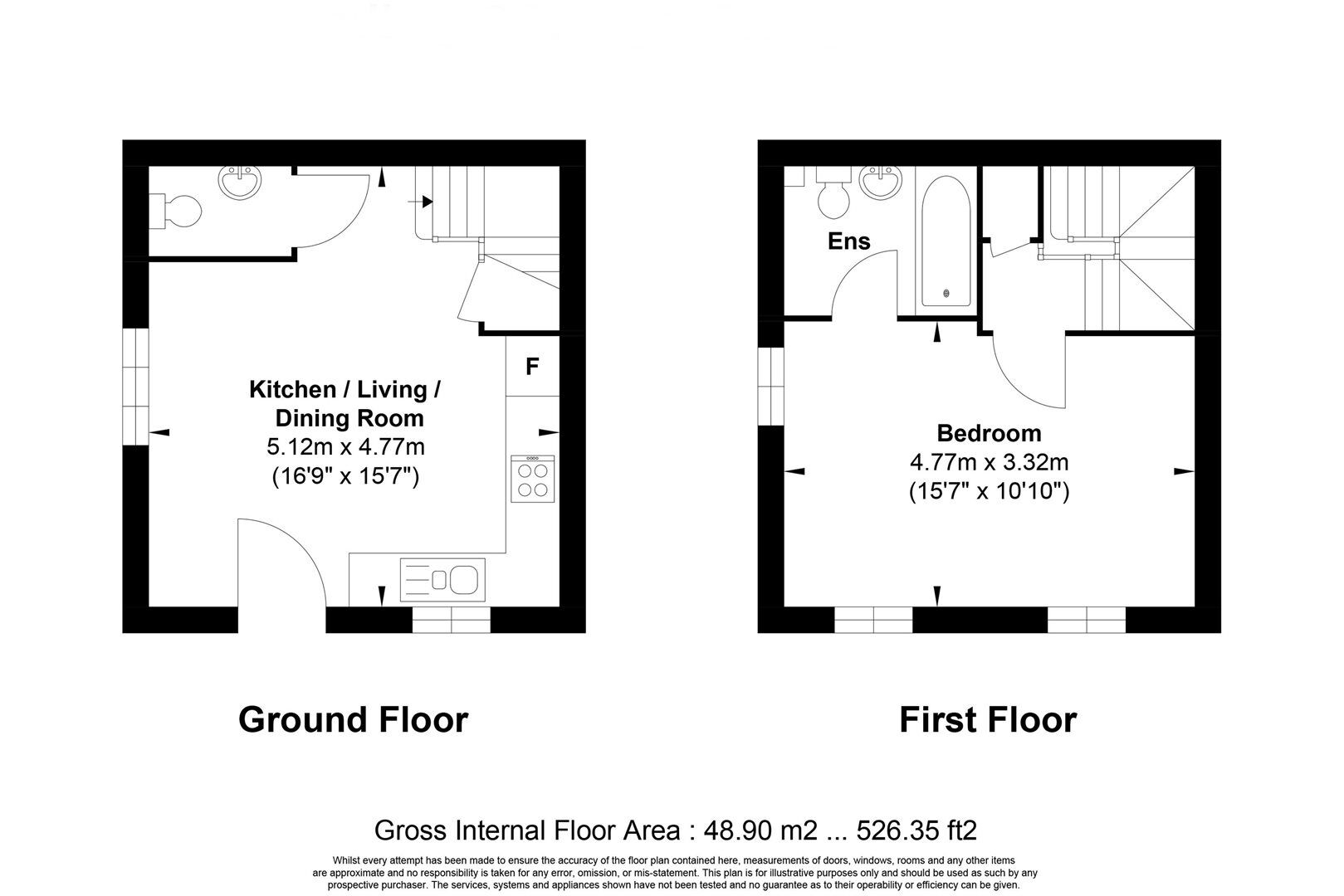 Floorplan of 1 bedroom Property for sale, Northampton, NN5