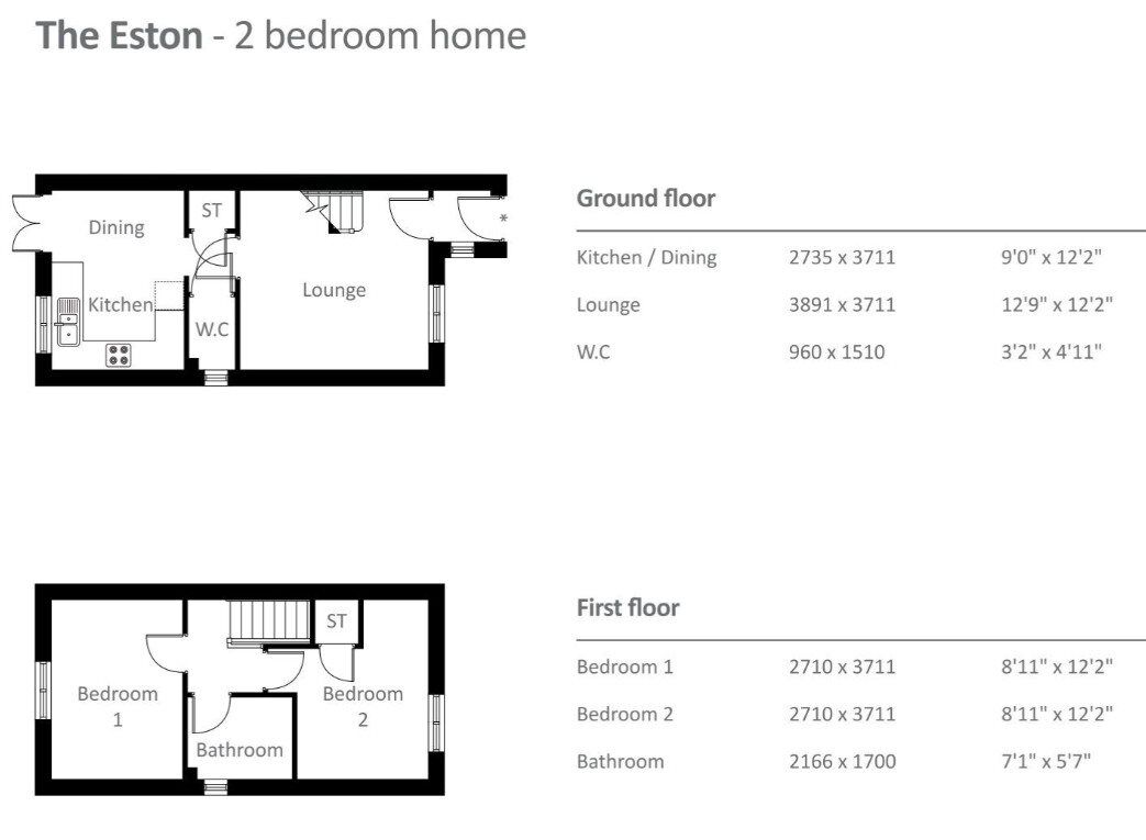 Floorplan of 2 bedroom  Property for sale, Osmaston, Derby, DE24