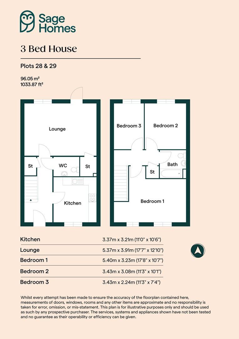 Floorplan of 3 bedroom  Property for sale, Leighton Buzzard, Bedfordshire, LU7