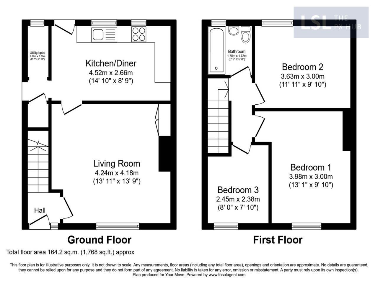 Floorplan of 3 bedroom Property for sale, Skipton Road, Low Bradley, Keighley, BD20