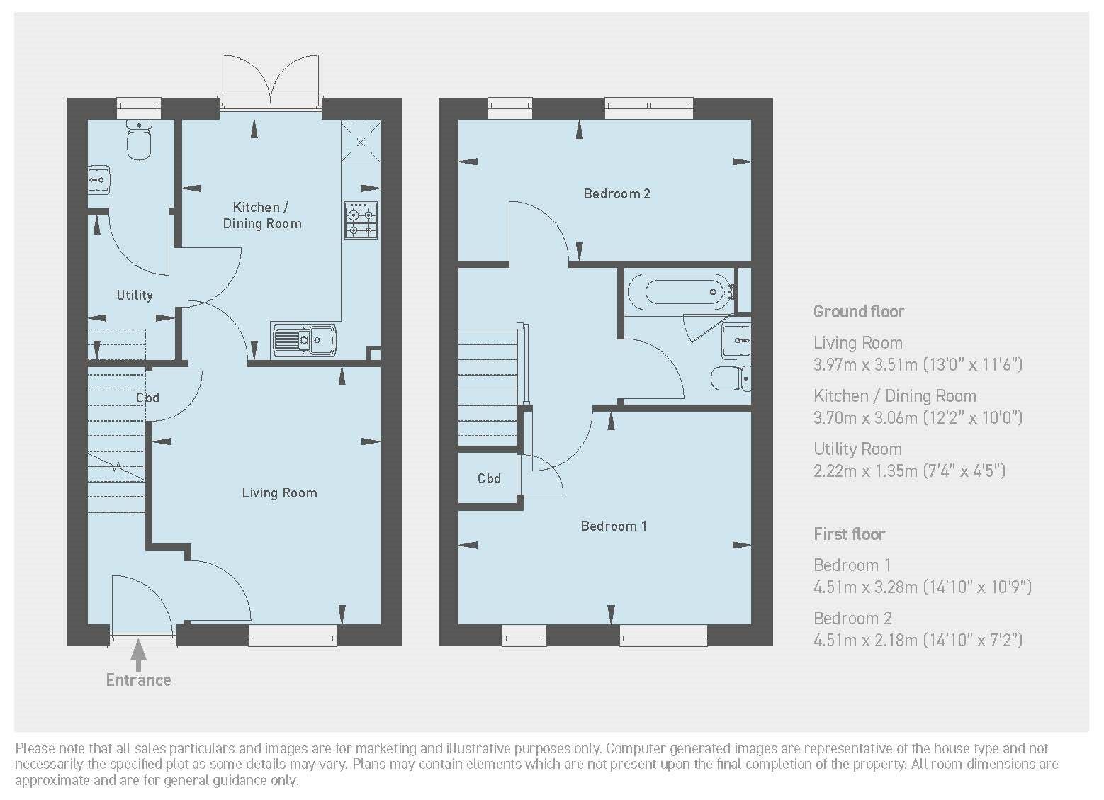 Floorplan of 2 bedroom  Property for sale, Horsforth, Leeds, West Yorkshire, LS18