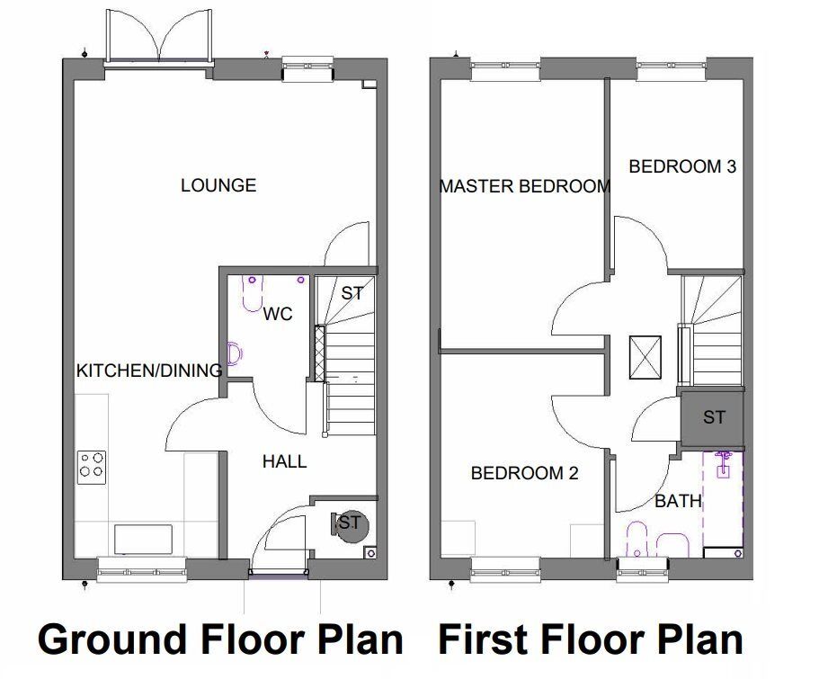 Floorplan of 3 bedroom Property for sale, Hay Meadows, Markfield, Leicestershire, LE67