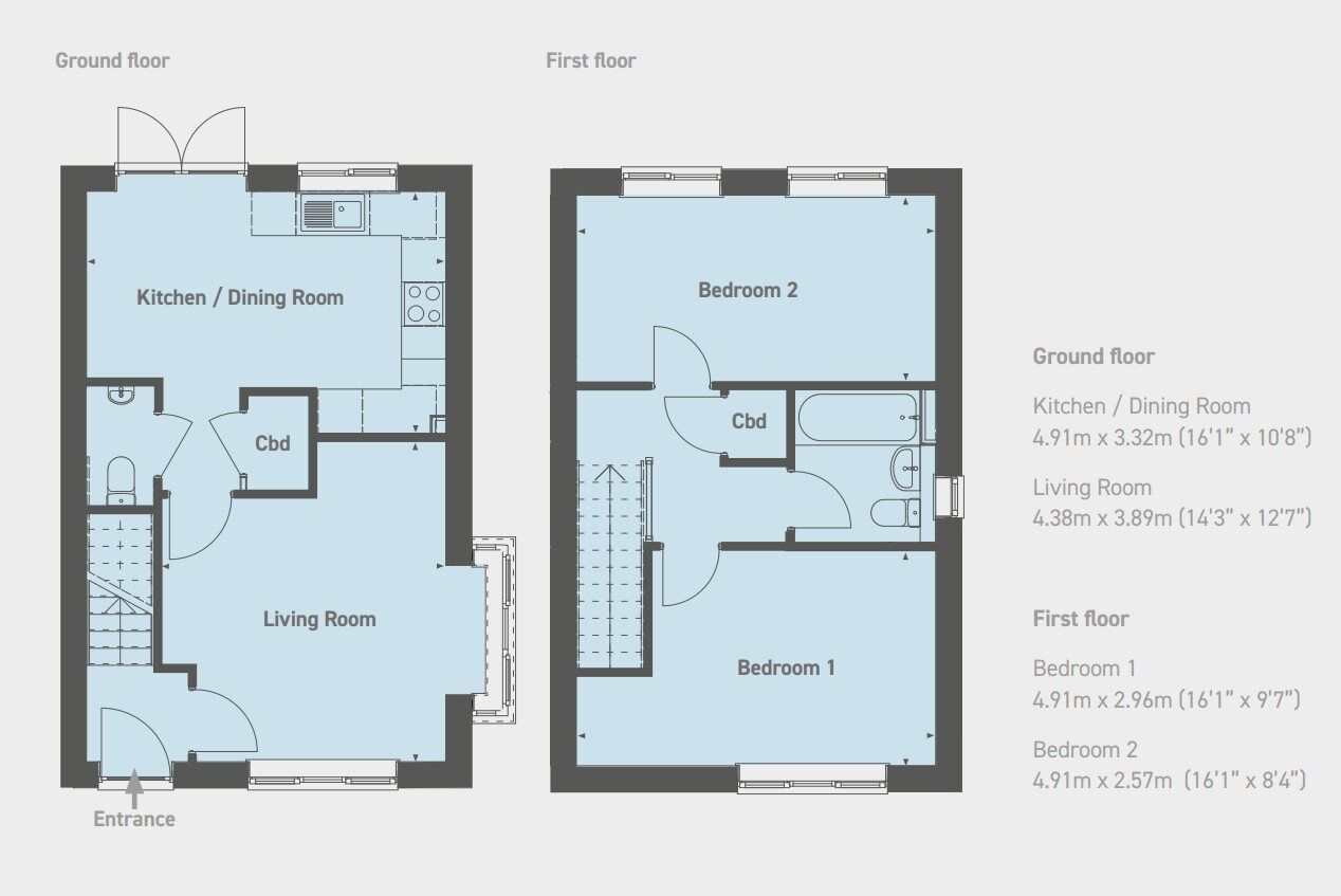 Floorplan of 2 bedroom  Property for sale, Broomhill, Worcester, Worcestershire, WR5