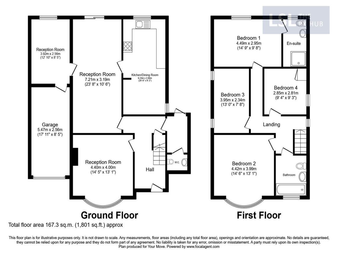 Floorplan of 4 bedroom Property for sale, Dunstable, LU5