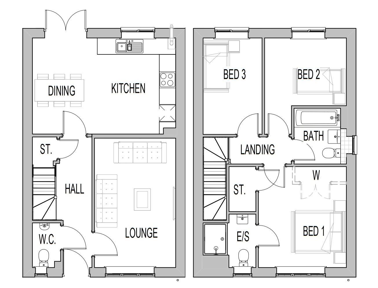 Floorplan of 3 bedroom  Property for sale, Consett, County Durham, DH8