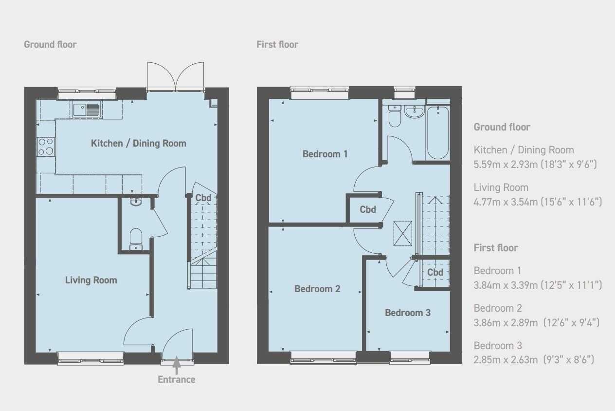 Floorplan of 3 bedroom Property for sale, Broomhill, Worcester, Worcestershire, WR5