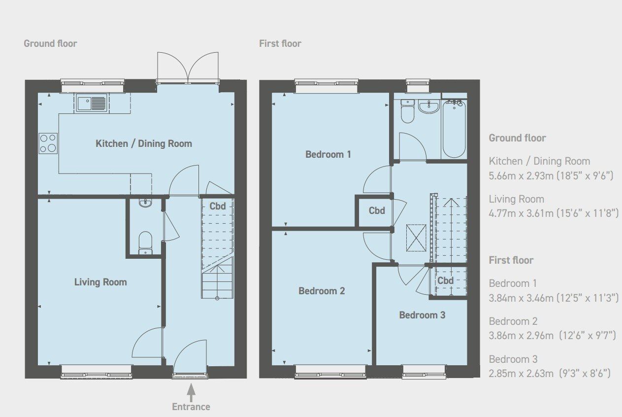Floorplan of 3 bedroom  Property for sale, Broomhill, Worcester, Worcestershire, WR5