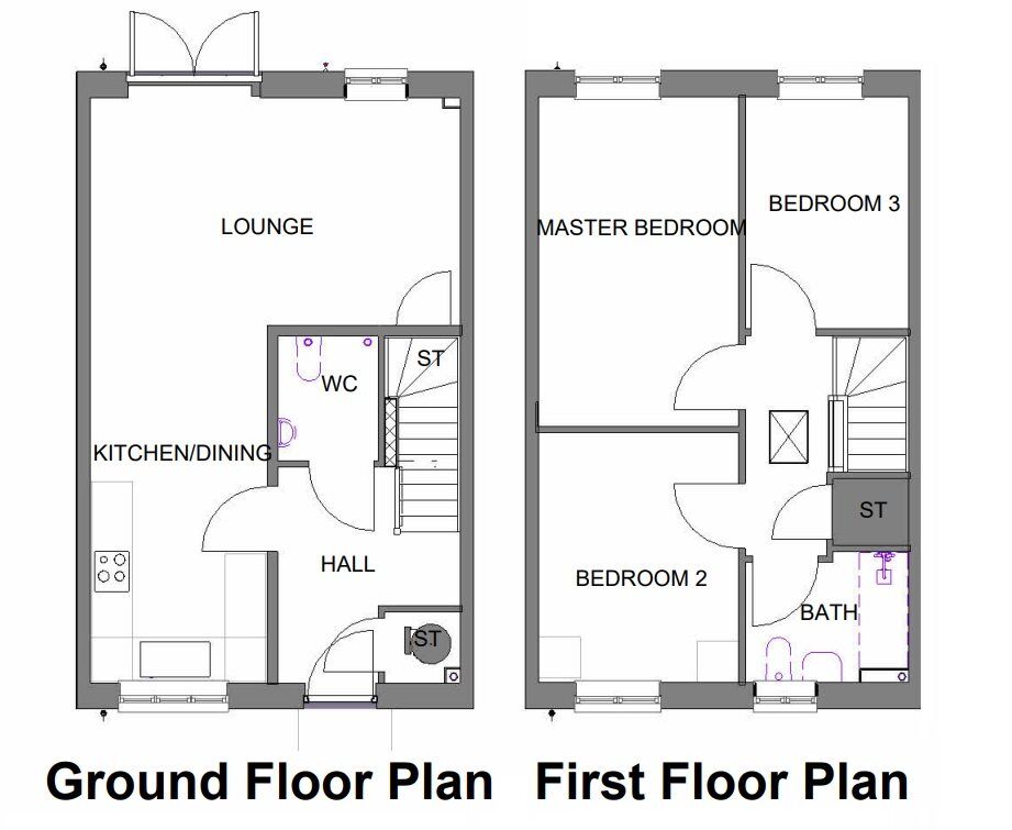 Floorplan of 3 bedroom  Property for sale, off London Road, Markfield, Leicestershire, LE67
