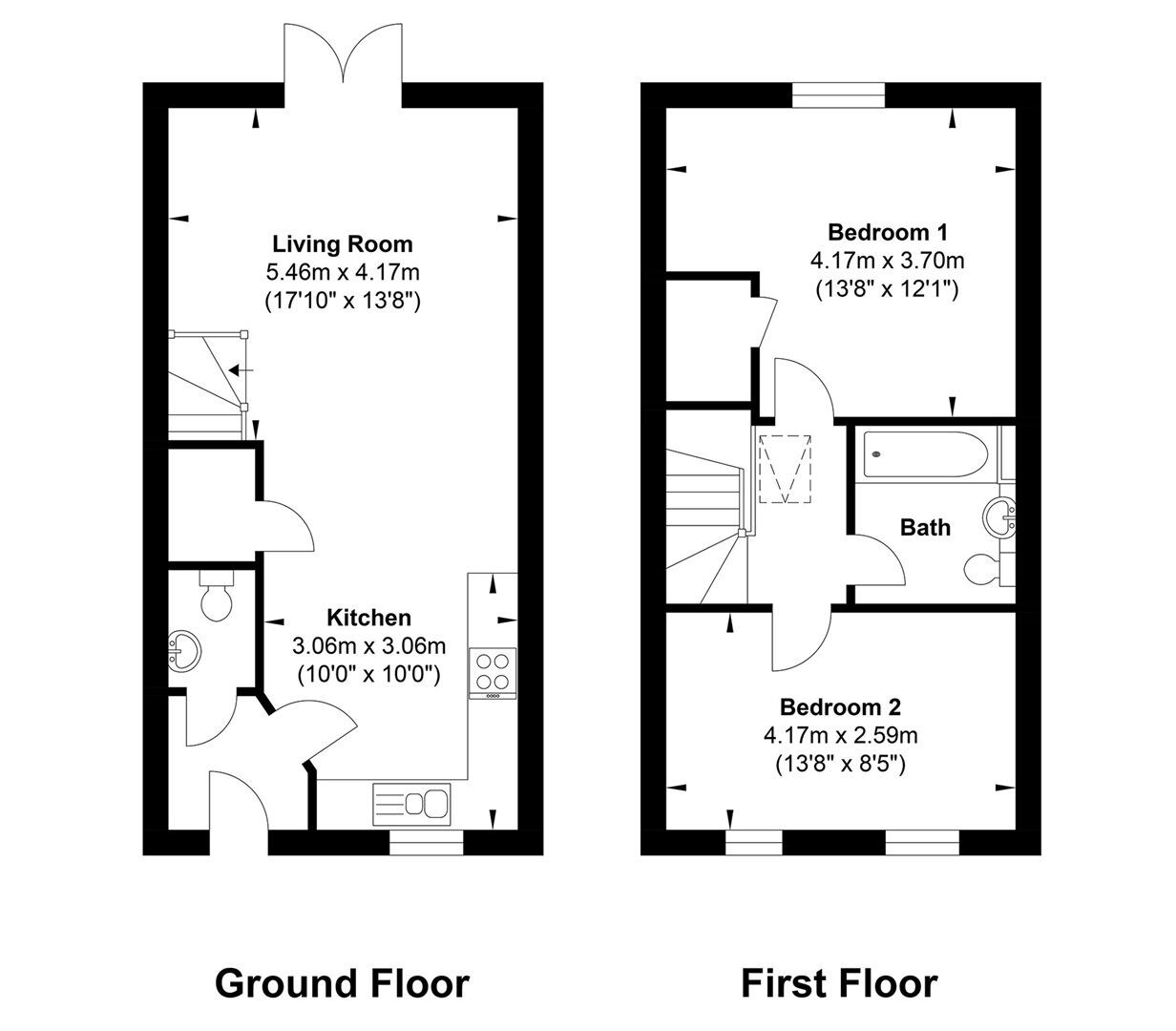 Floorplan of 2 bedroom Property for sale, Shaftesbury, Dorset, SP7