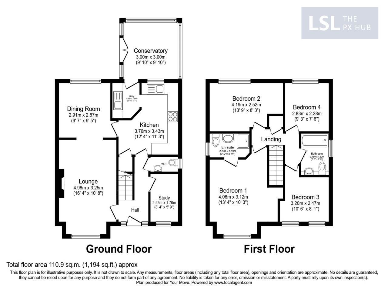 Floorplan of 4 bedroom  Property for sale, Wellingborough, NN8