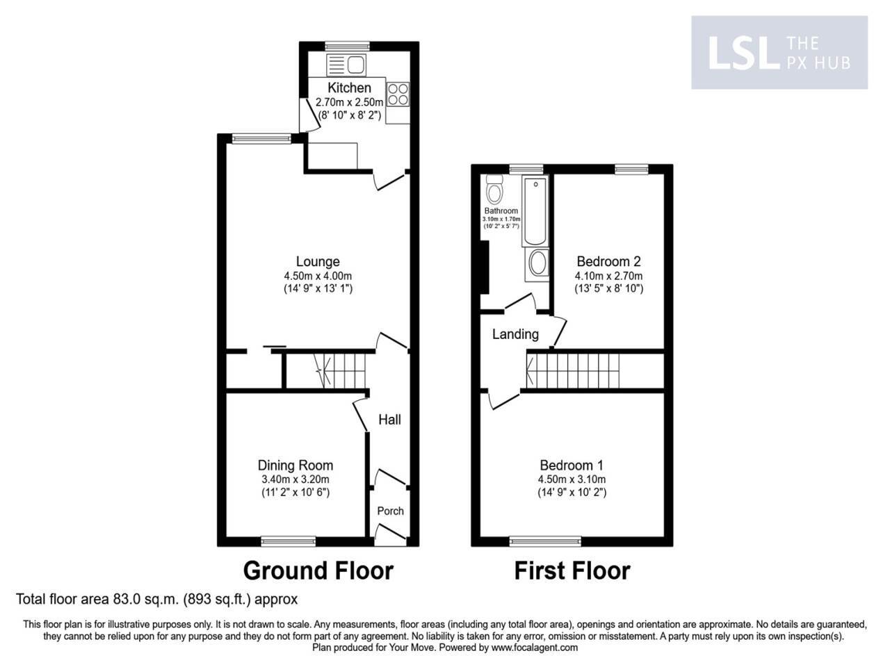 Floorplan of 2 bedroom  Property for sale, Darwen, Blackburn, BB3
