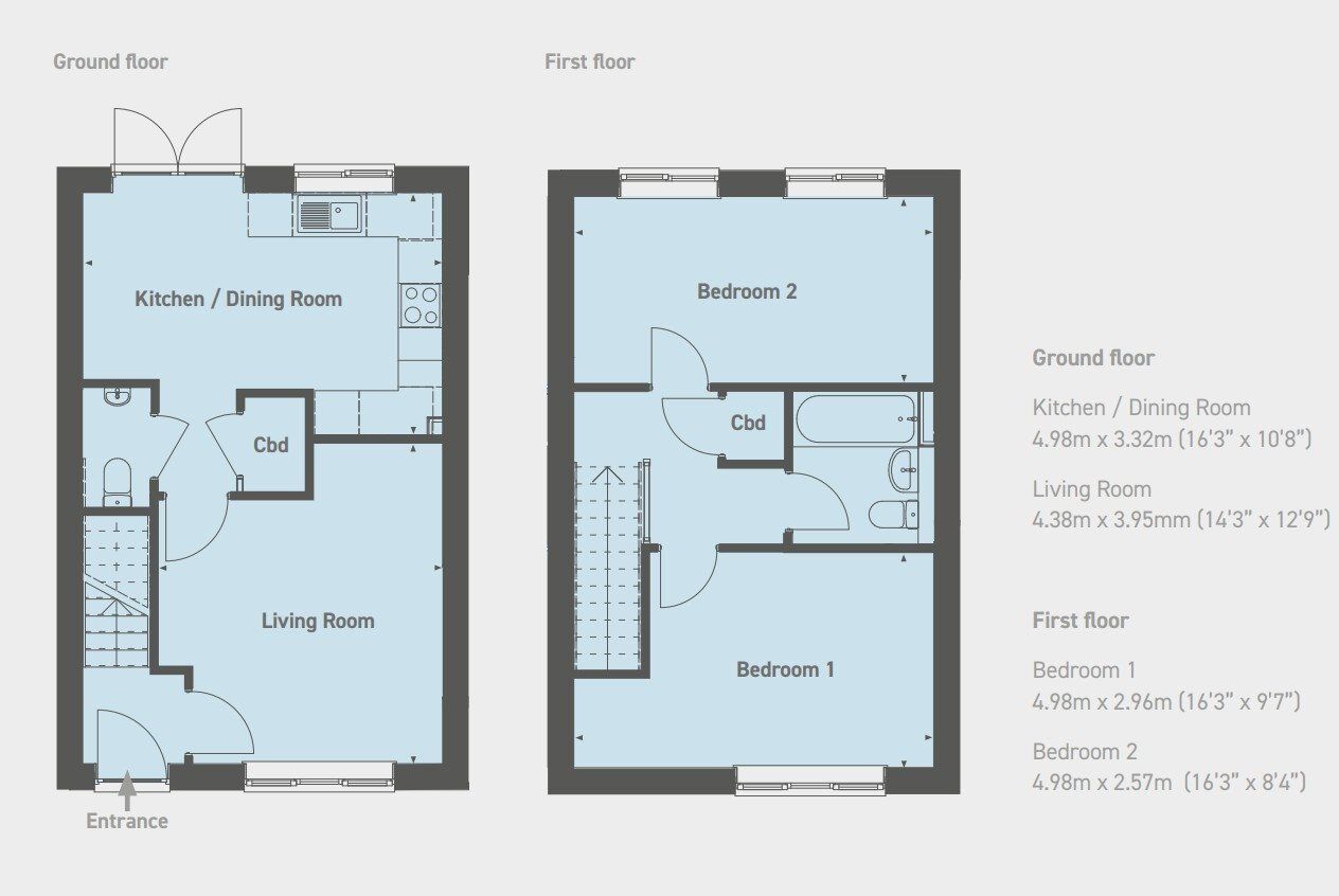 Floorplan of 2 bedroom  Property for sale, Broomhill, Worcester, Worcestershire, WR5