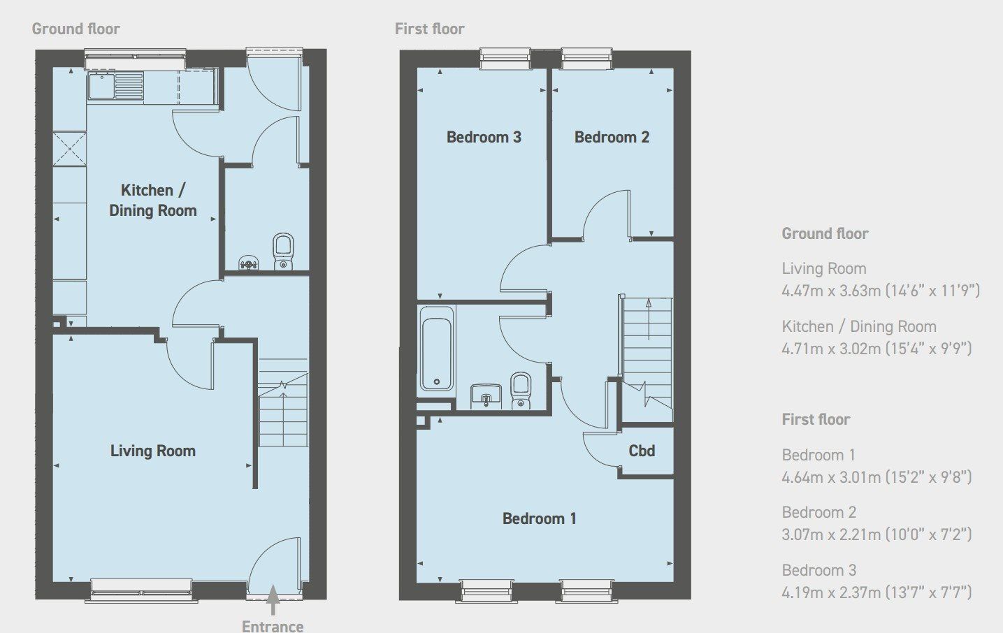 Floorplan of 3 bedroom Property for sale, Burley-in-Wharfedale, LS29
