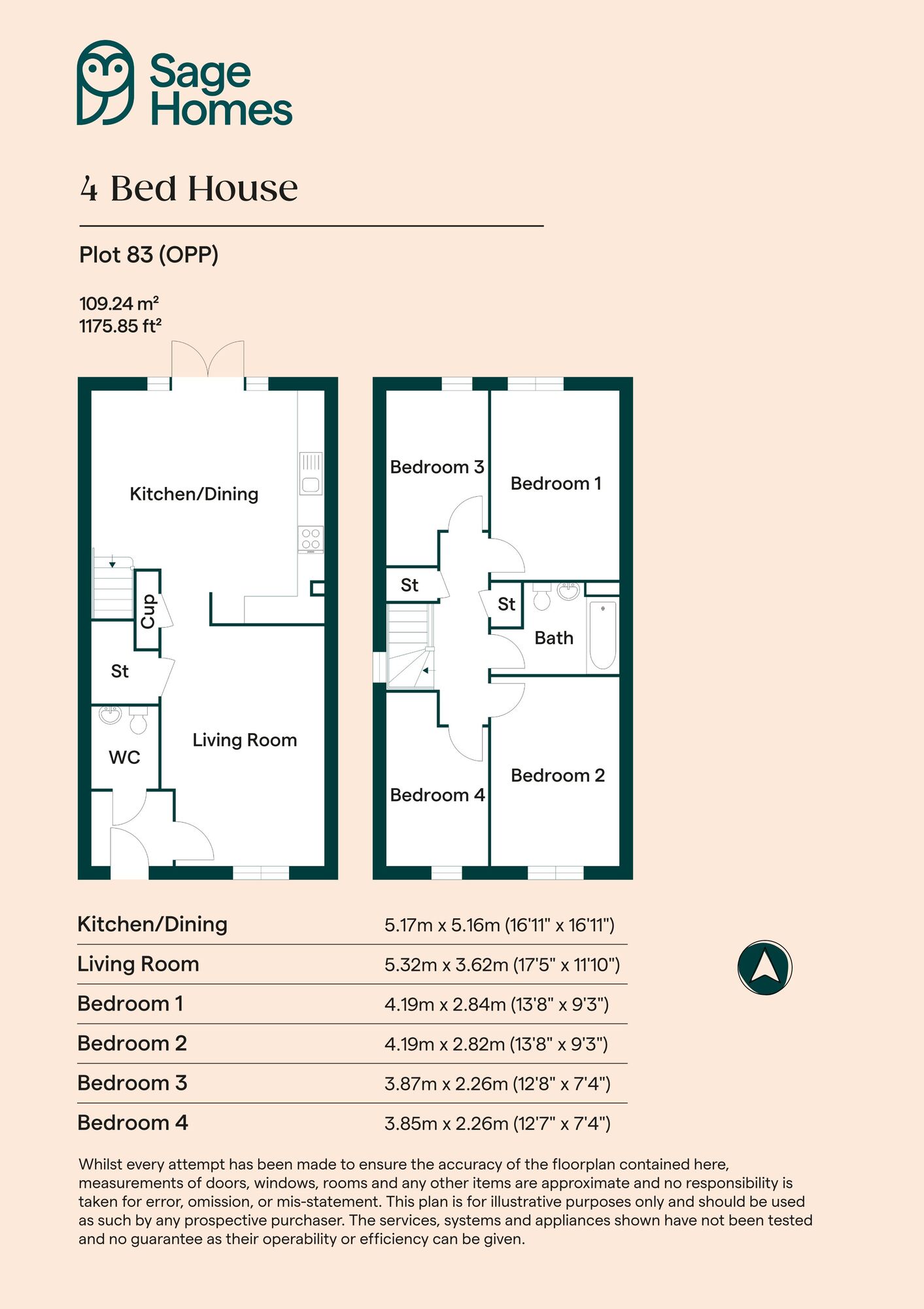 Floorplan of 4 bedroom  Property for sale, Red Lodge, Bury St Edmunds, Suffolk, IP28
