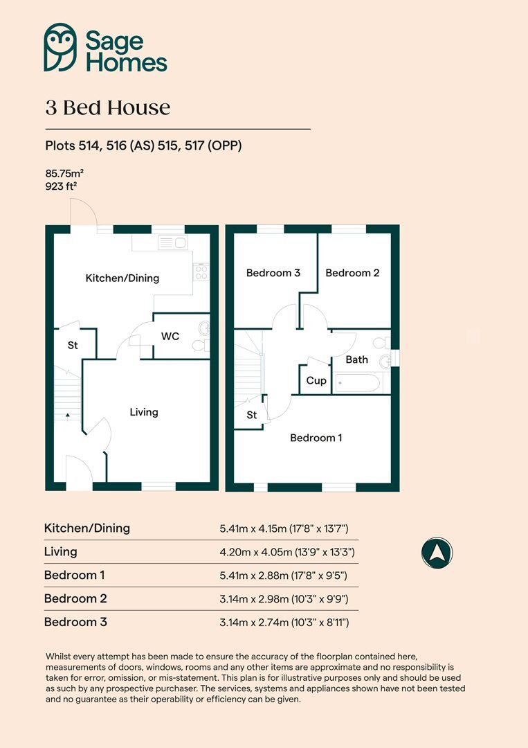 Floorplan of 3 bedroom Property for sale, Holdingham, Sleaford, Lincolnshire, NG34