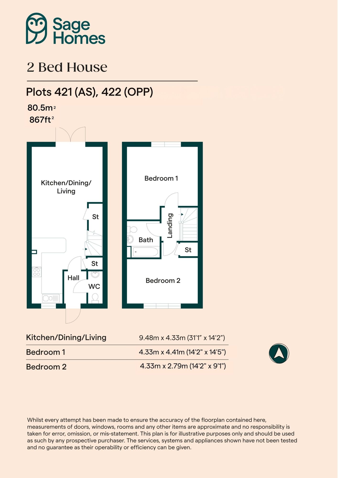 Floorplan of 2 bedroom  Property for sale, Burgess Hill, West Sussex, RH15