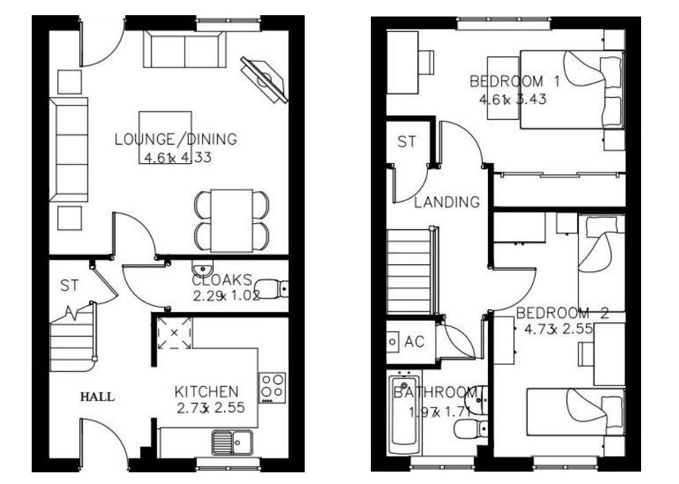 Floorplan of 2 bedroom  Property for sale, Manston, Ramsgate, Kent, CT12