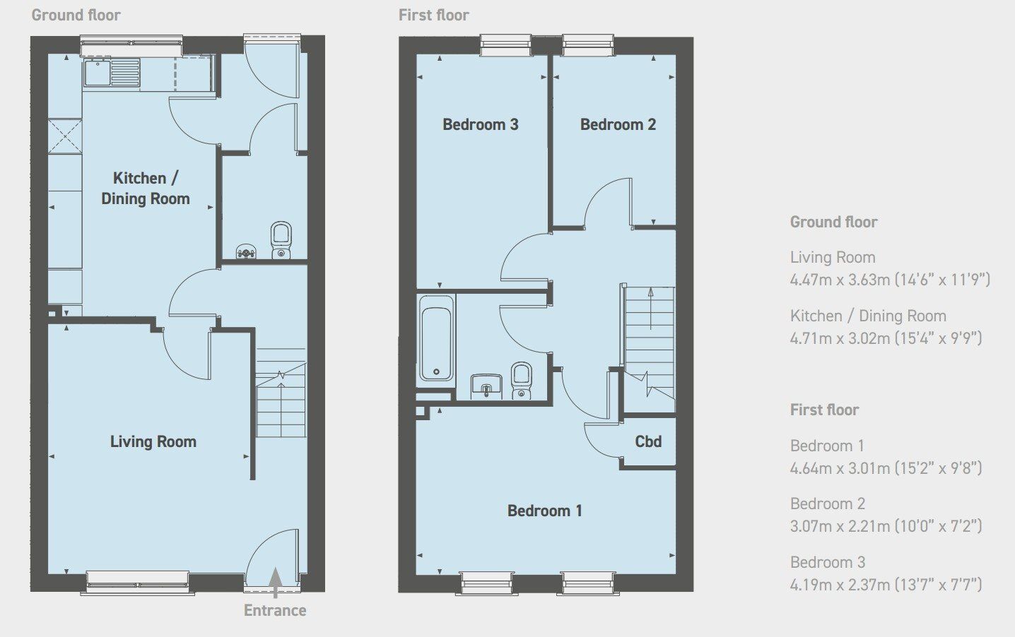 Floorplan of 3 bedroom Property for sale, Burley-in-Wharfedale, LS29