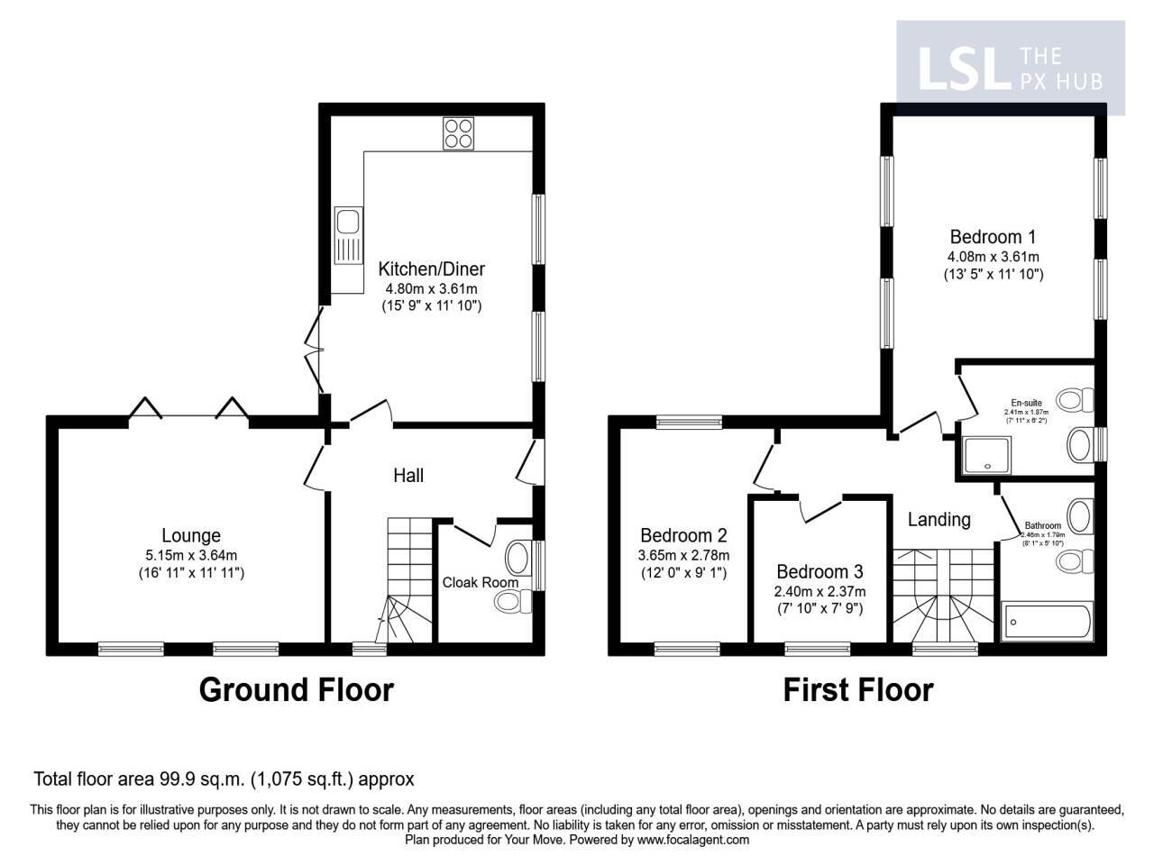 Floorplan of 3 bedroom  Property for sale, Metheringham, LN4