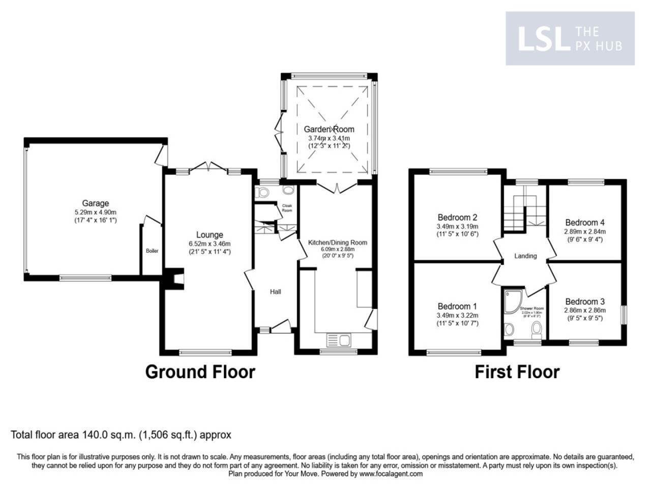 Floorplan of 4 bedroom  Property for sale, Long Lane, Ashbourne, Derbyshire, DE6