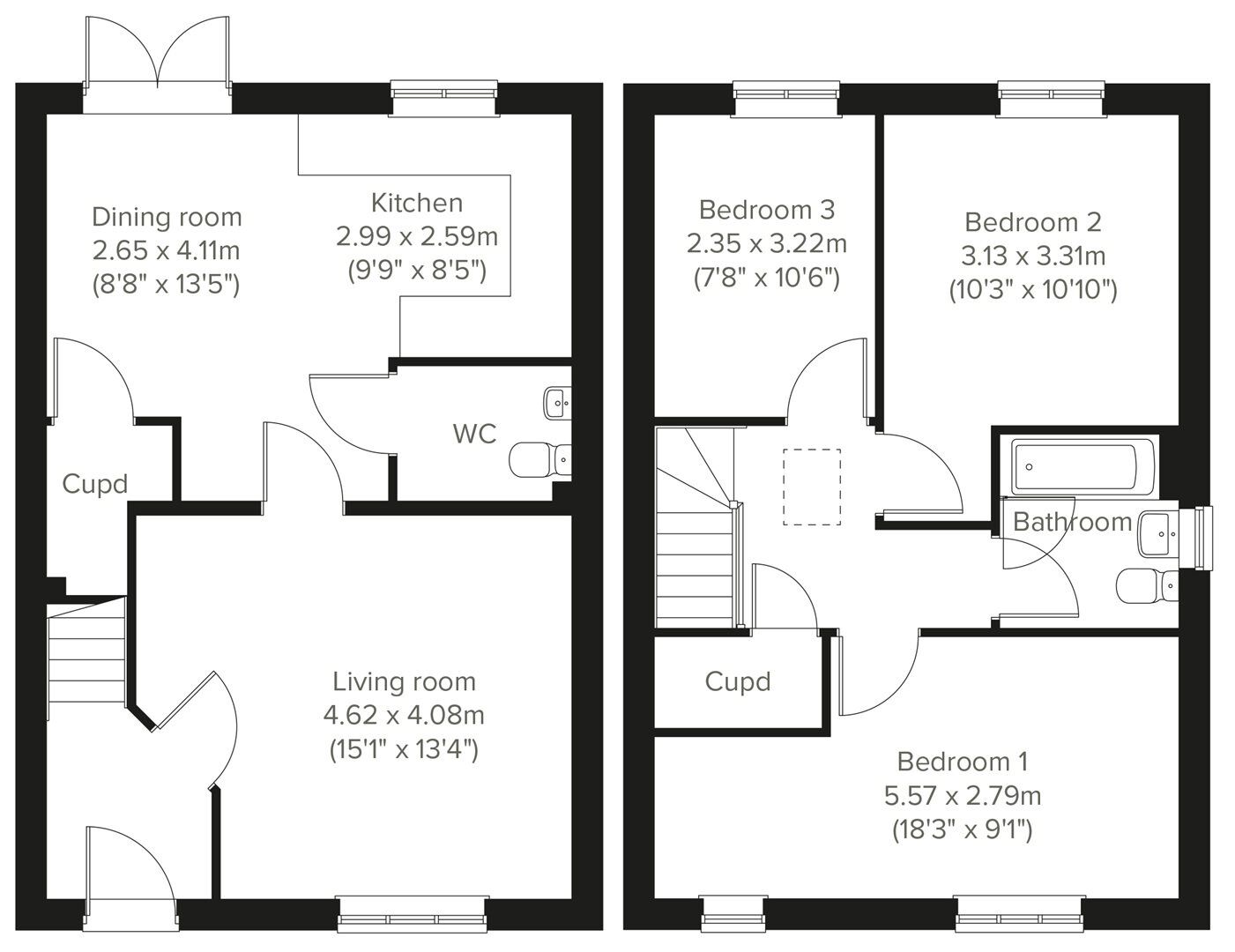 Floorplan of 3 bedroom Property for sale, Abbotsham, Bideford, EX39