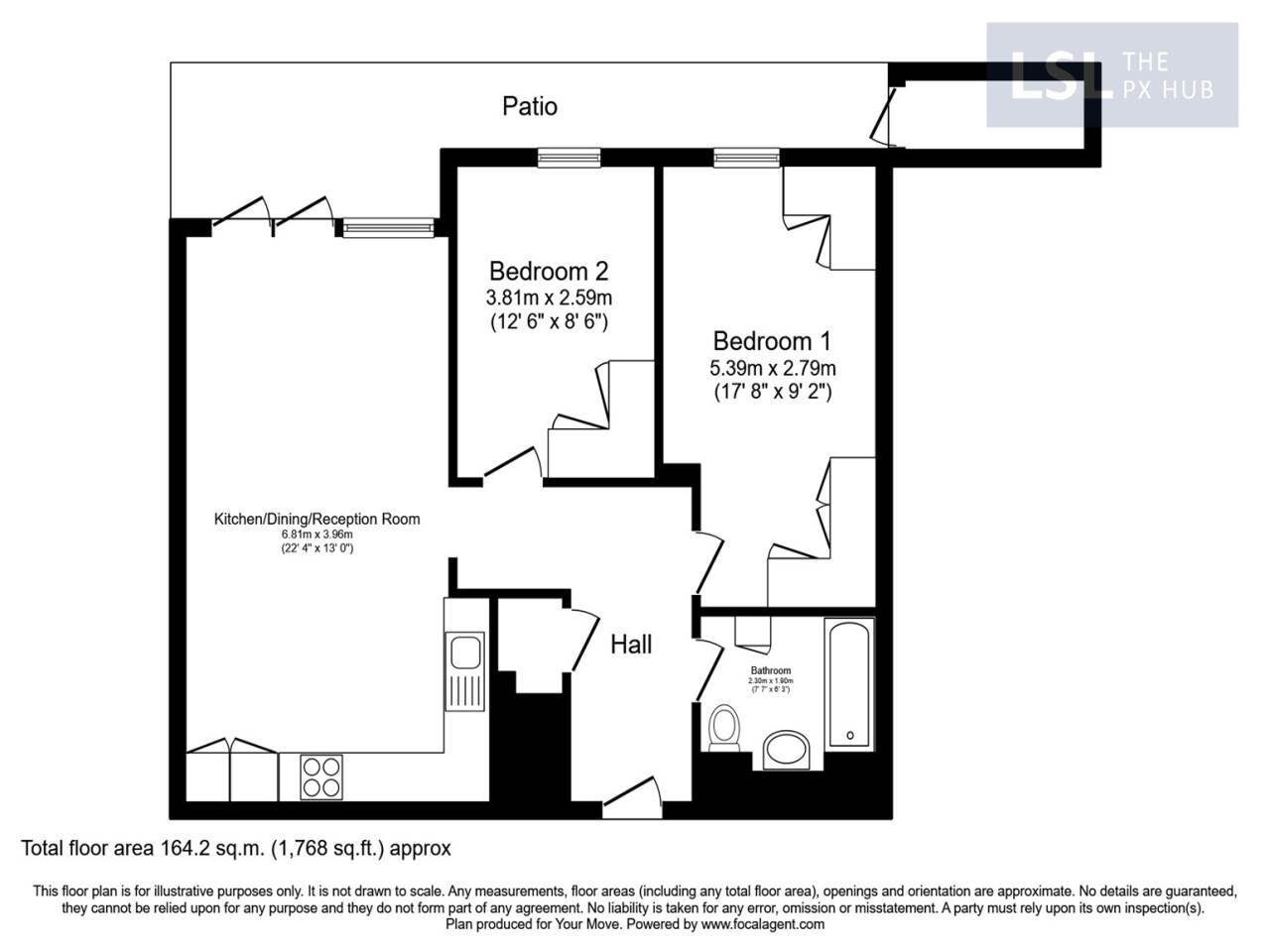 Floorplan of 2 bedroom  Property for sale, Latchmere Street, London , SW11