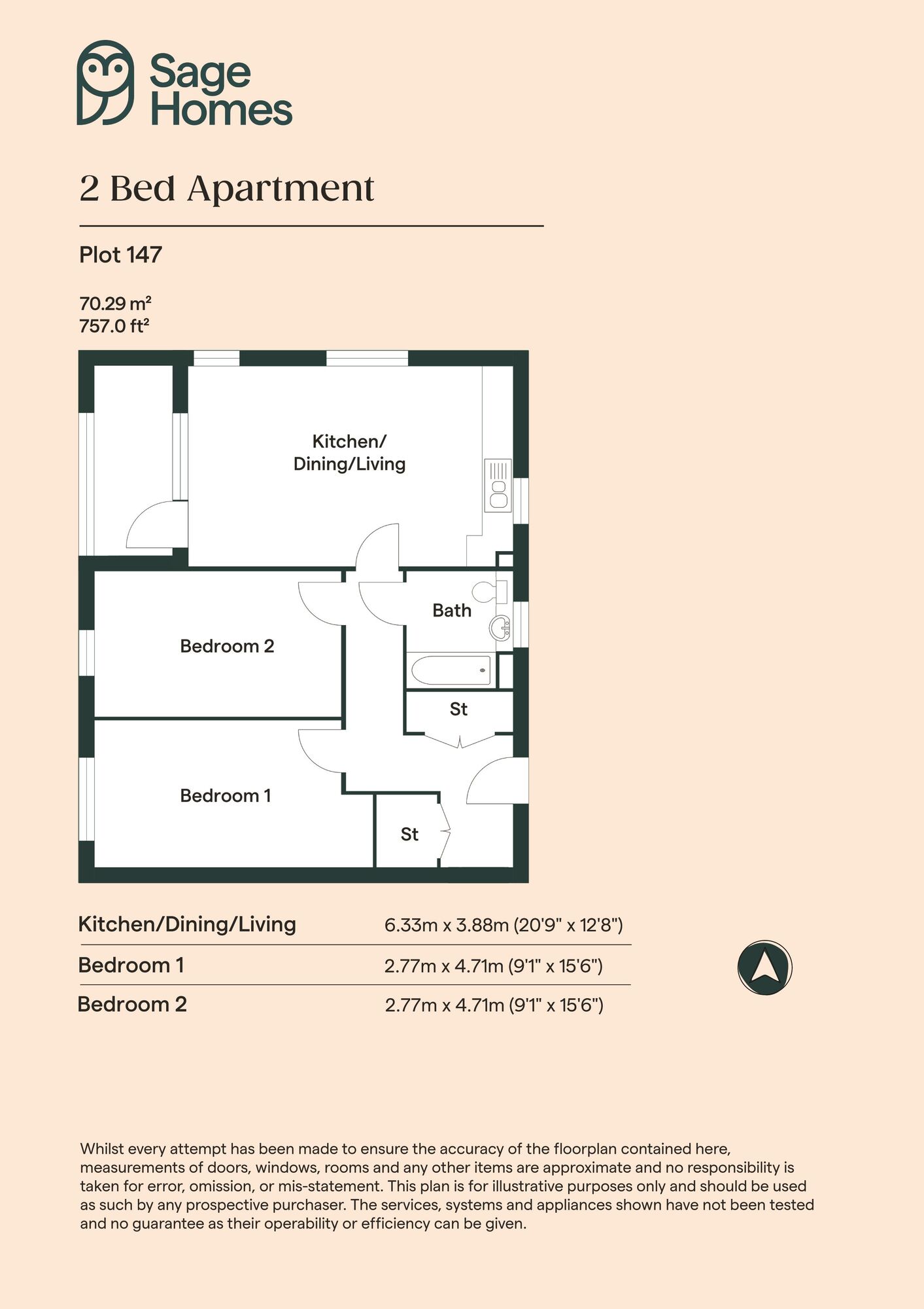 Floorplan of 2 bedroom  Property for sale, Burgess Hill, West Sussex, RH15