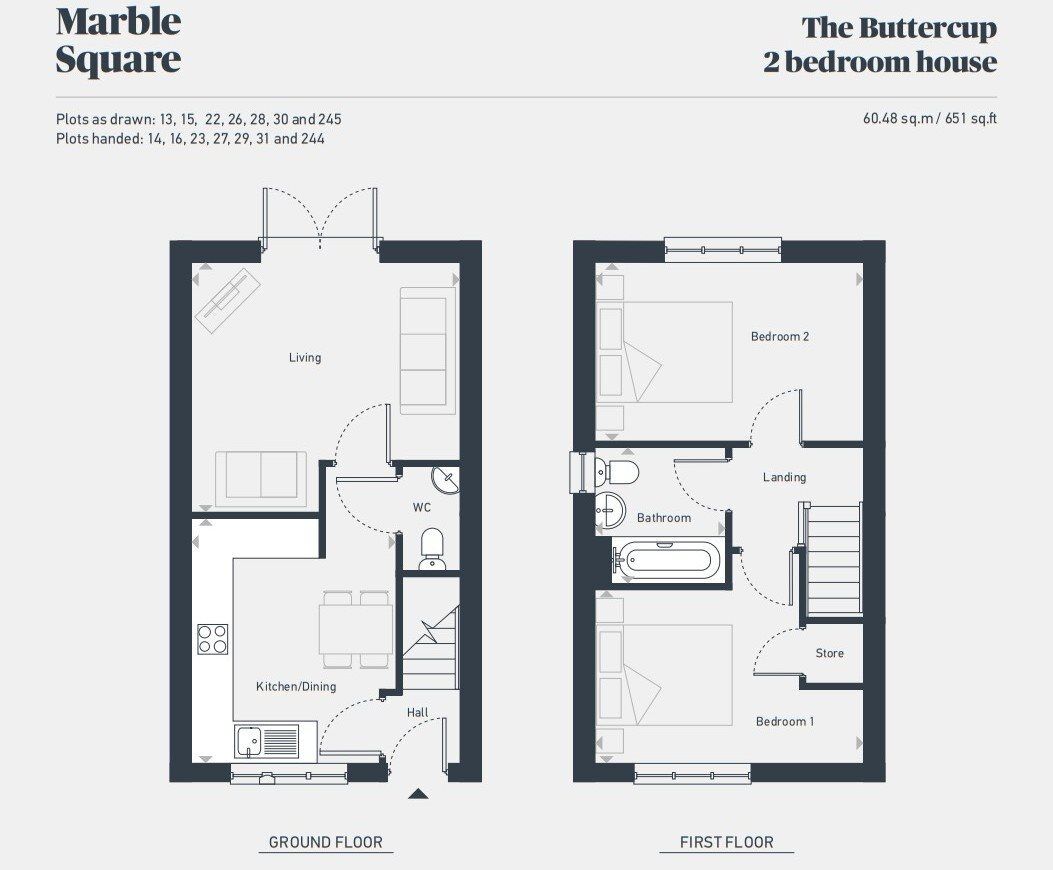 Floorplan of 2 bedroom Property for sale, Osmaston, DE24