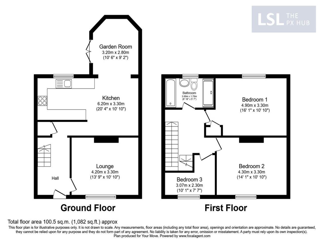Floorplan of 3 bedroom Property for sale, Houghton Le Spring, DH4