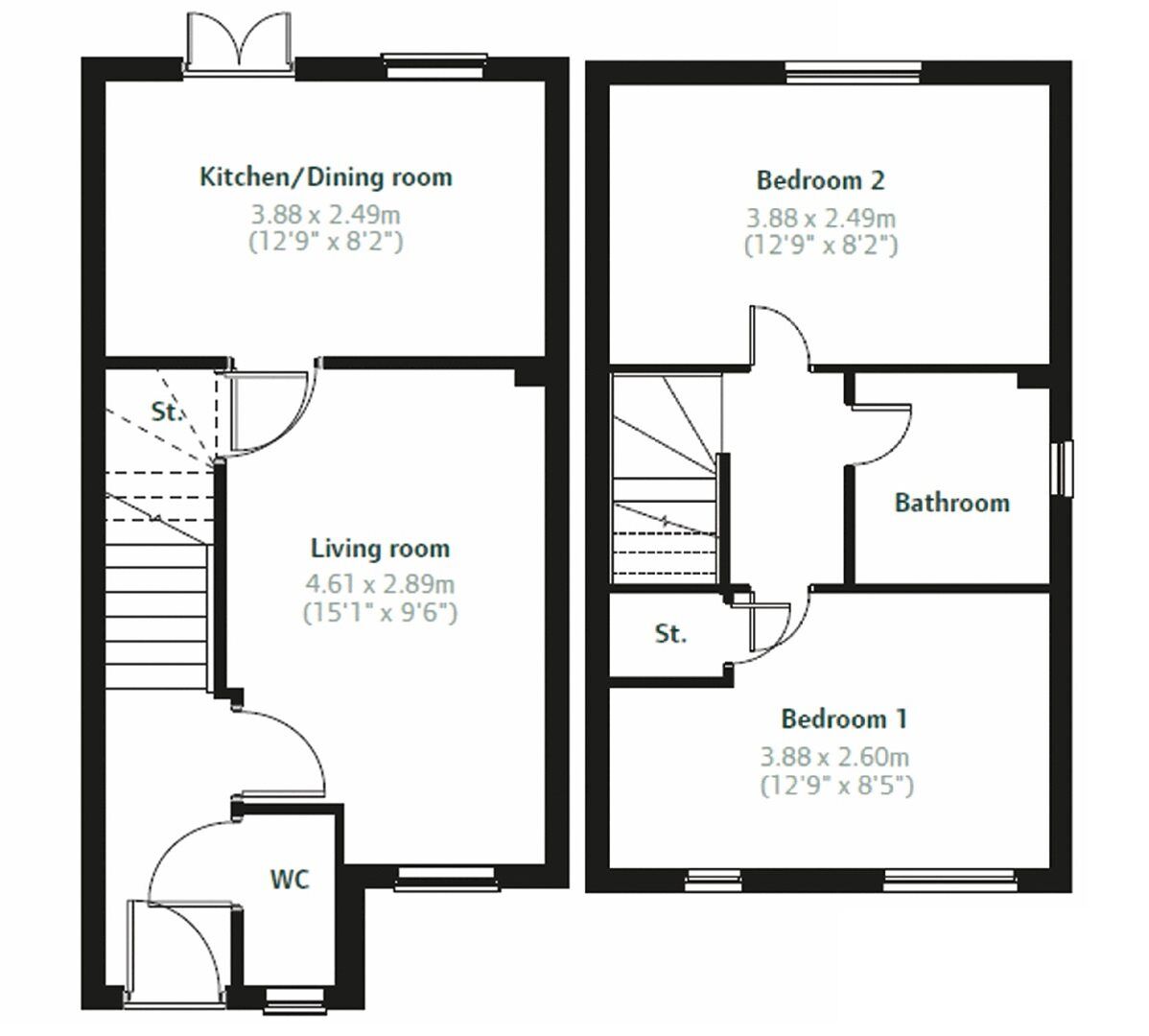 Floorplan of 2 bedroom Property for sale, Burton on Trent, West Midlands, DE13