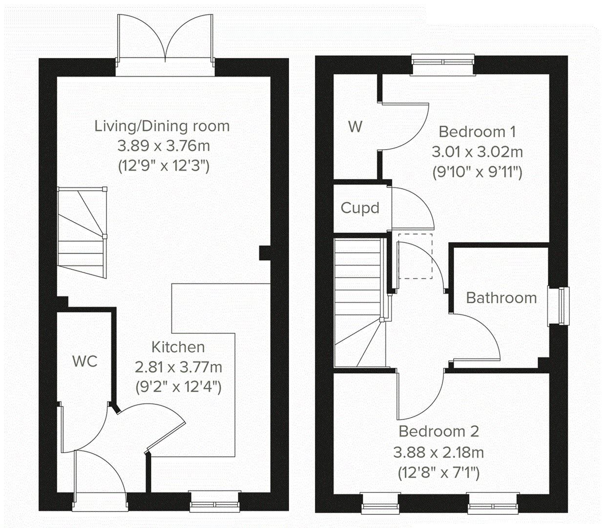 Floorplan of 2 bedroom Property for sale, Bewdley, Worcestershire, DY12