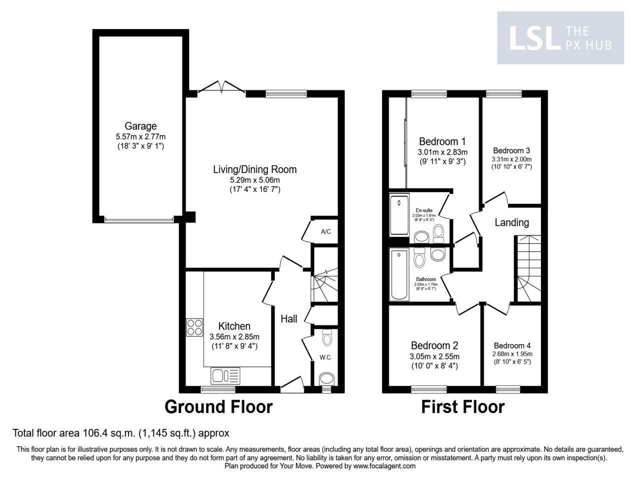 Floorplan of 4 bedroom  Property for sale, Congleton, CW12