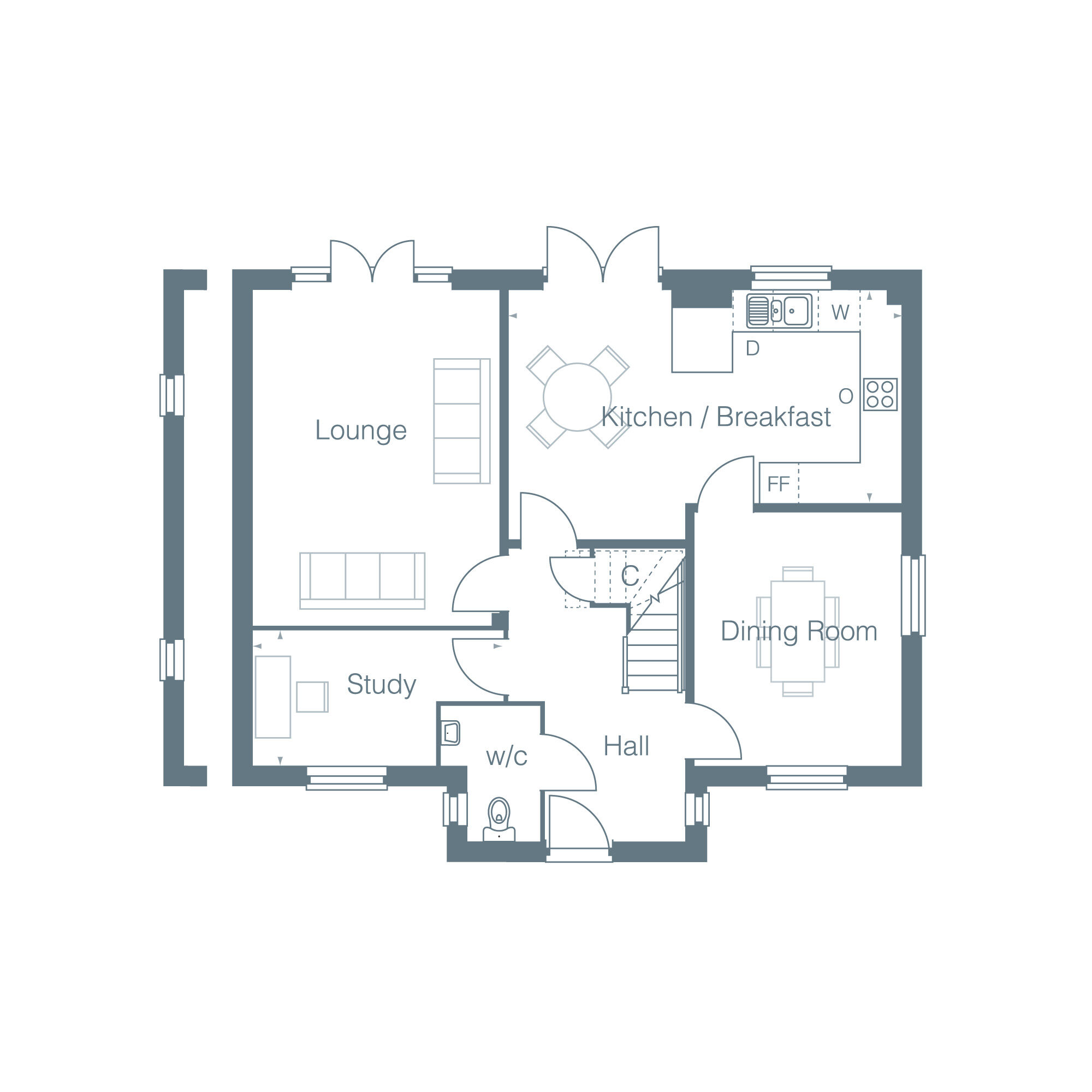 Floorplan of 4 bedroom Detached House for sale, Cross Road, Walmer, Kent, CT14