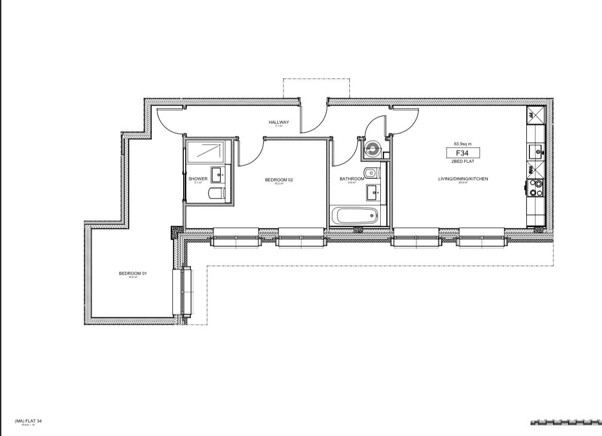 Floorplan of 2 bedroom  Flat for sale, Stafford Road, Wallington, SM6