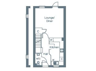 Floorplan of 2 bedroom Semi Detached House for sale, Cross Road, Walmer, Kent, CT14