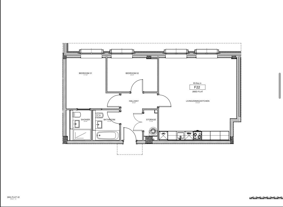 Floorplan of 2 bedroom Flat for sale, Stafford Road, Wallington, SM6