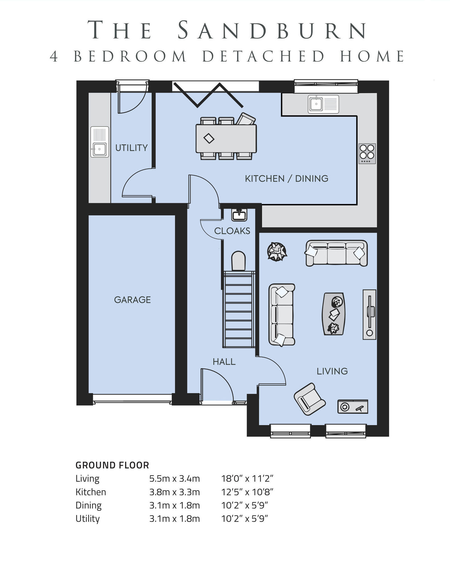 Floorplan of 4 bedroom Detached House for sale, Burdon Place, Salters Lane, Stockton-on-Tees, TS21