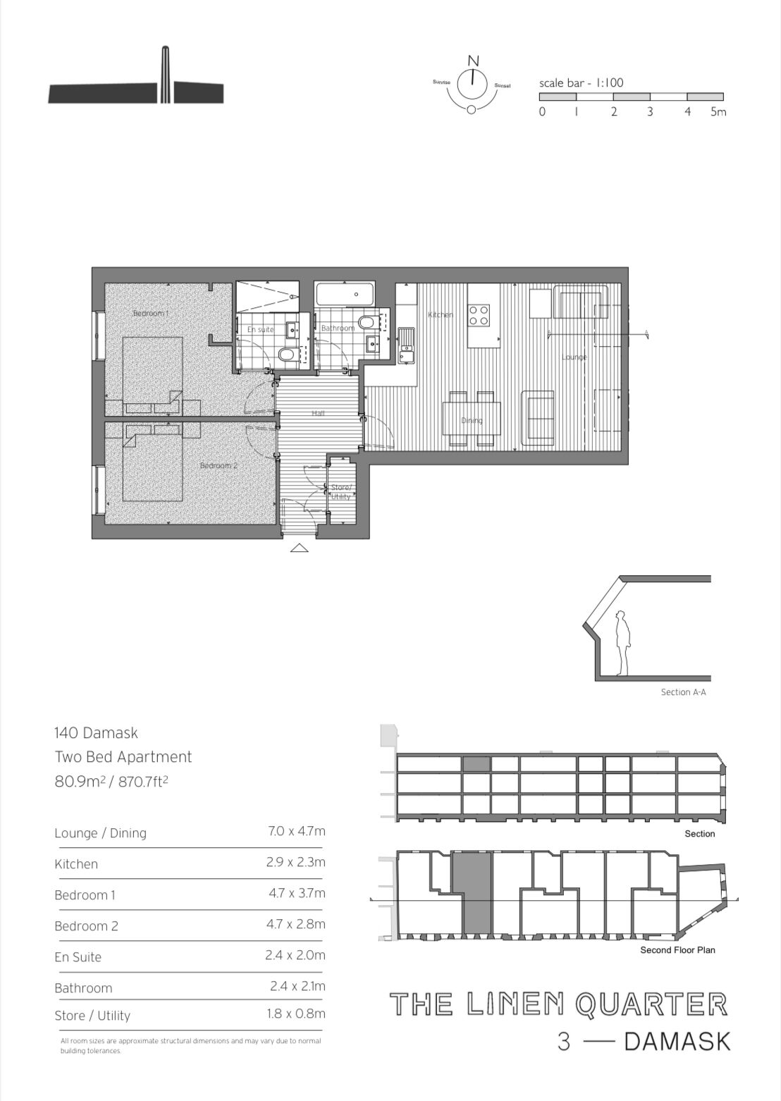 Floorplan of 2 bedroom  Flat for sale, Linen Quarter, Pilmuir Street, Fife, KY12