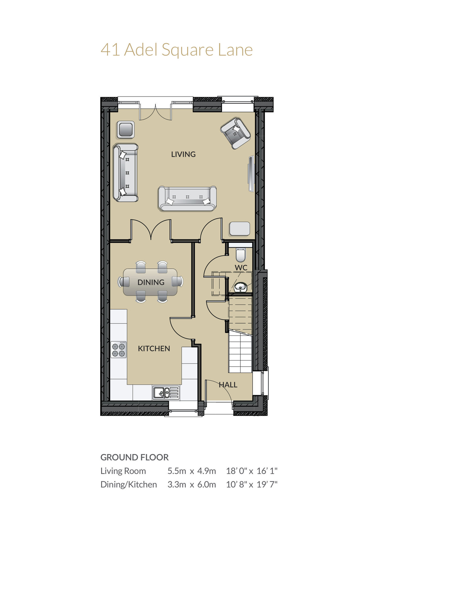 Floorplan of 3 bedroom Mid Terrace House for sale, East Moor Lane, Adel, Leeds, LS16