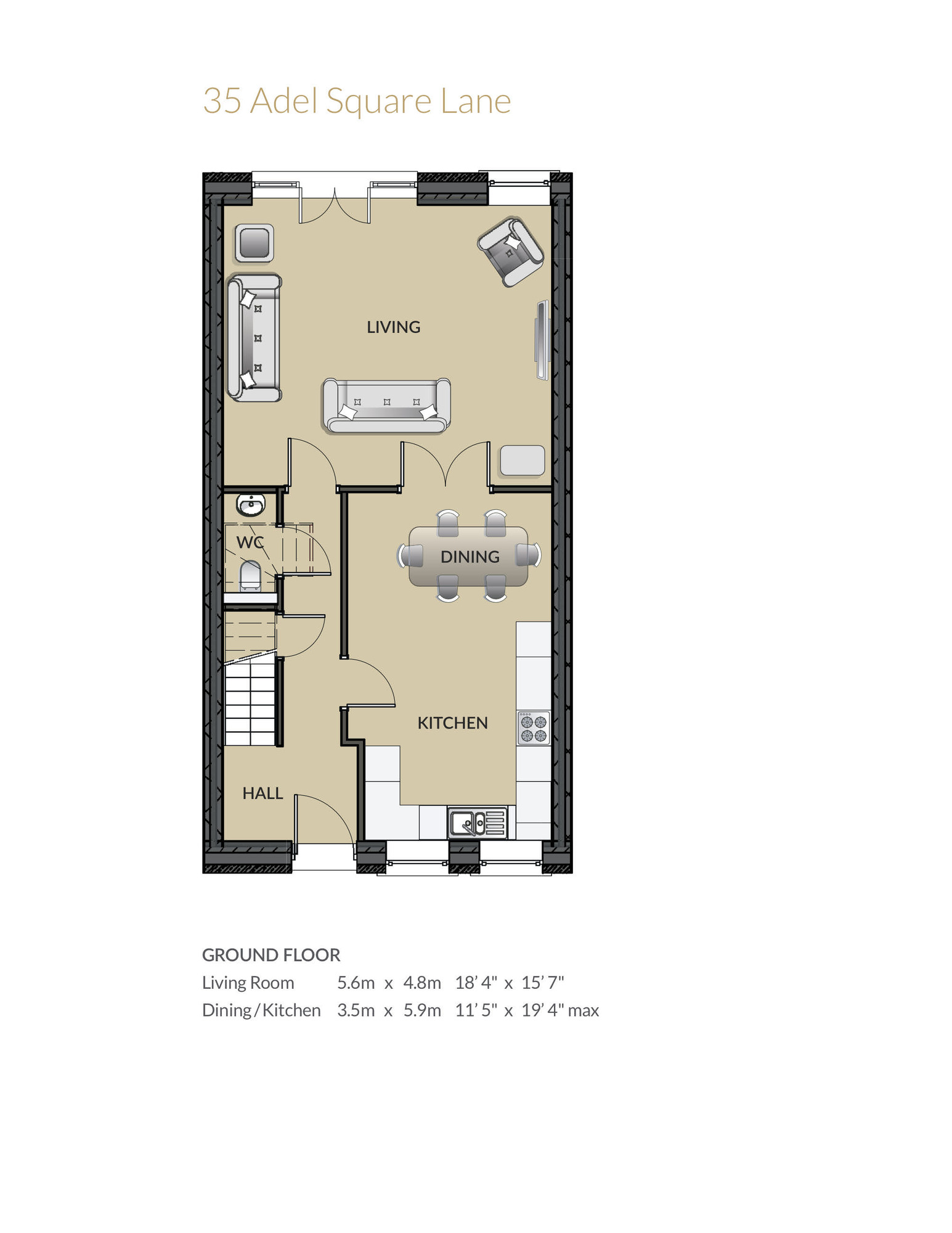 Floorplan of 4 bedroom Semi Detached House for sale, East Moor Lane, Adel, Leeds, LS16