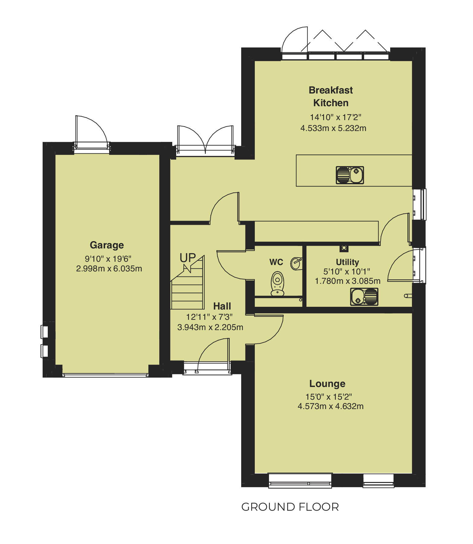 Floorplan of 4 bedroom Detached House for sale, Plot 61, The Meadows, High Leven, TS15