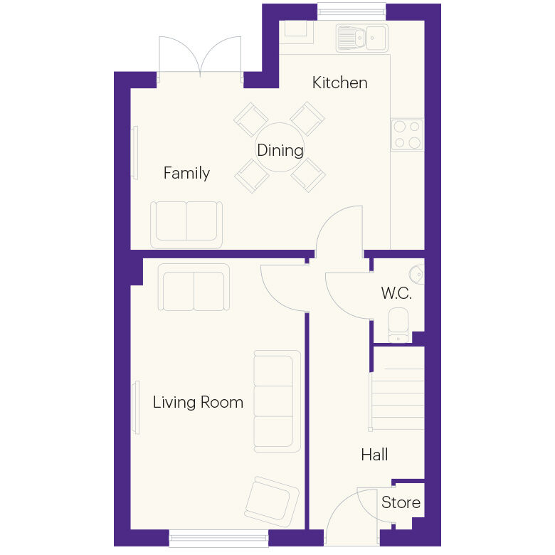 Floorplan of 3 bedroom Link Detached House for sale, Plot 65, Sweetbriar Park, Darlington, DL2
