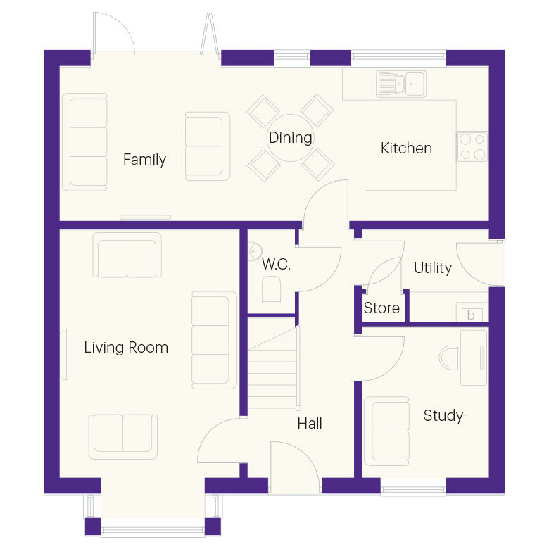 Floorplan of 4 bedroom Detached House for sale, Plot 27, Sweetbriar Park, Darlington, DL2