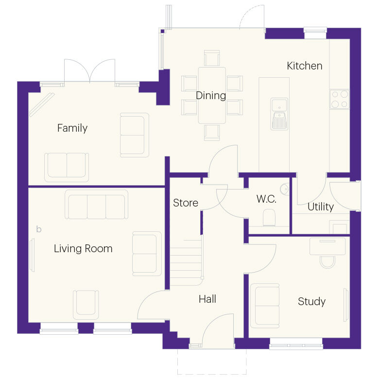 Floorplan of 4 bedroom Detached House for sale, The Bywell, Sweetbriar Park, Darlington, DL2