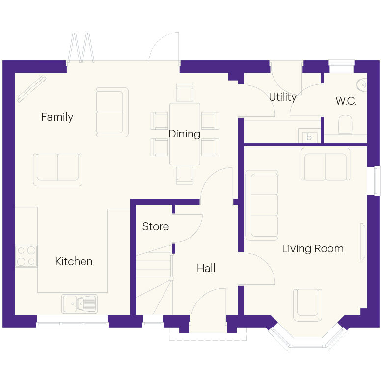 Floorplan of 4 bedroom Detached House for sale, The Mitford, Sweetbriar Park, Darlington, DL2