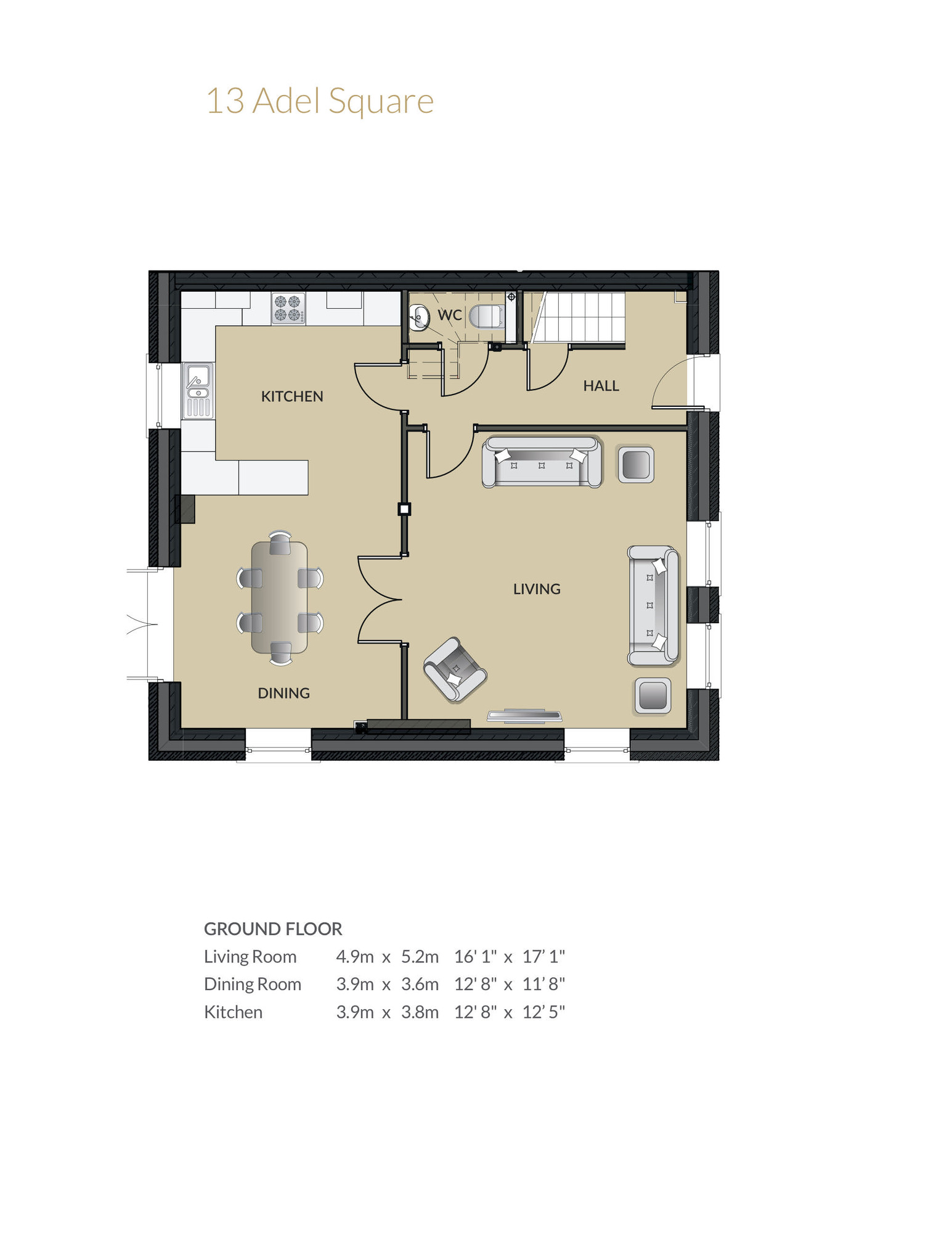 Floorplan of 3 bedroom Semi Detached House for sale, East Moor Lane, Adel, Leeds, LS16