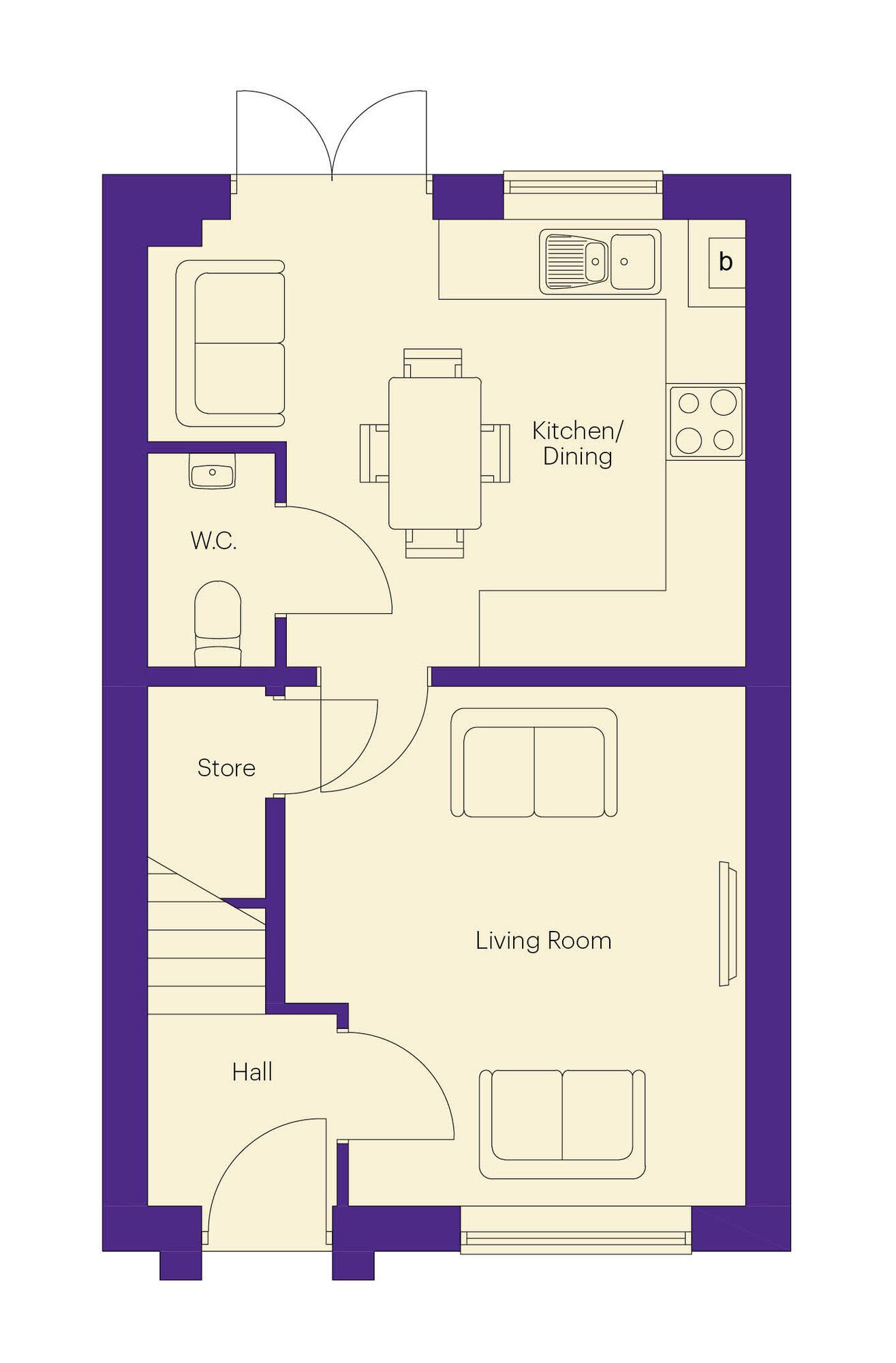 Floorplan of 2 bedroom Semi Detached House for sale, Cottier Grange, Prudhoe, Newcastle, NE42