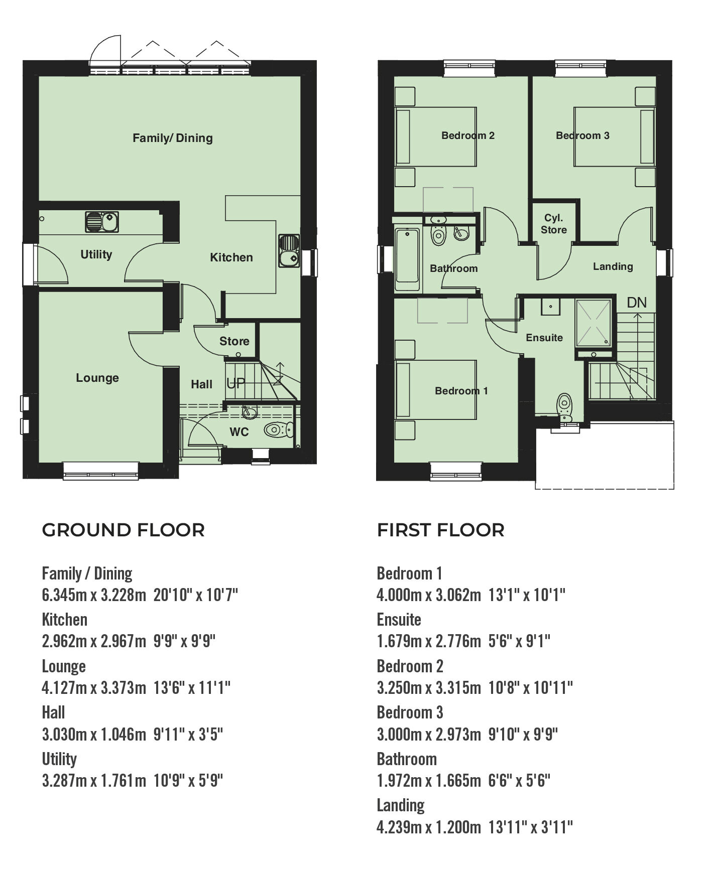 Floorplan of 3 bedroom Detached House for sale, Plot 67, The Meadows, High Leven, TS15