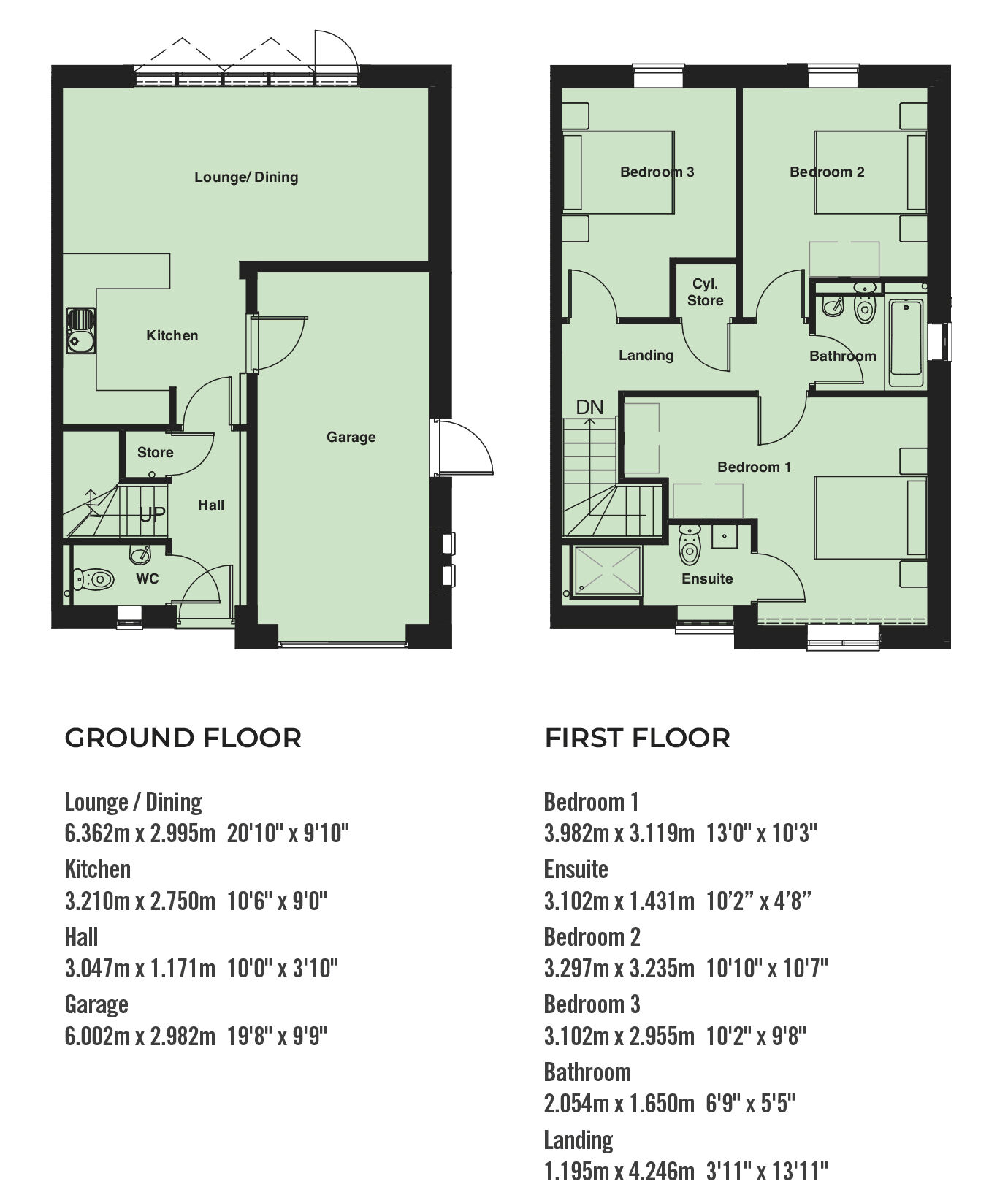 Floorplan of 3 bedroom Semi Detached House for sale, Plot 55, The Meadows, High Leven, TS15